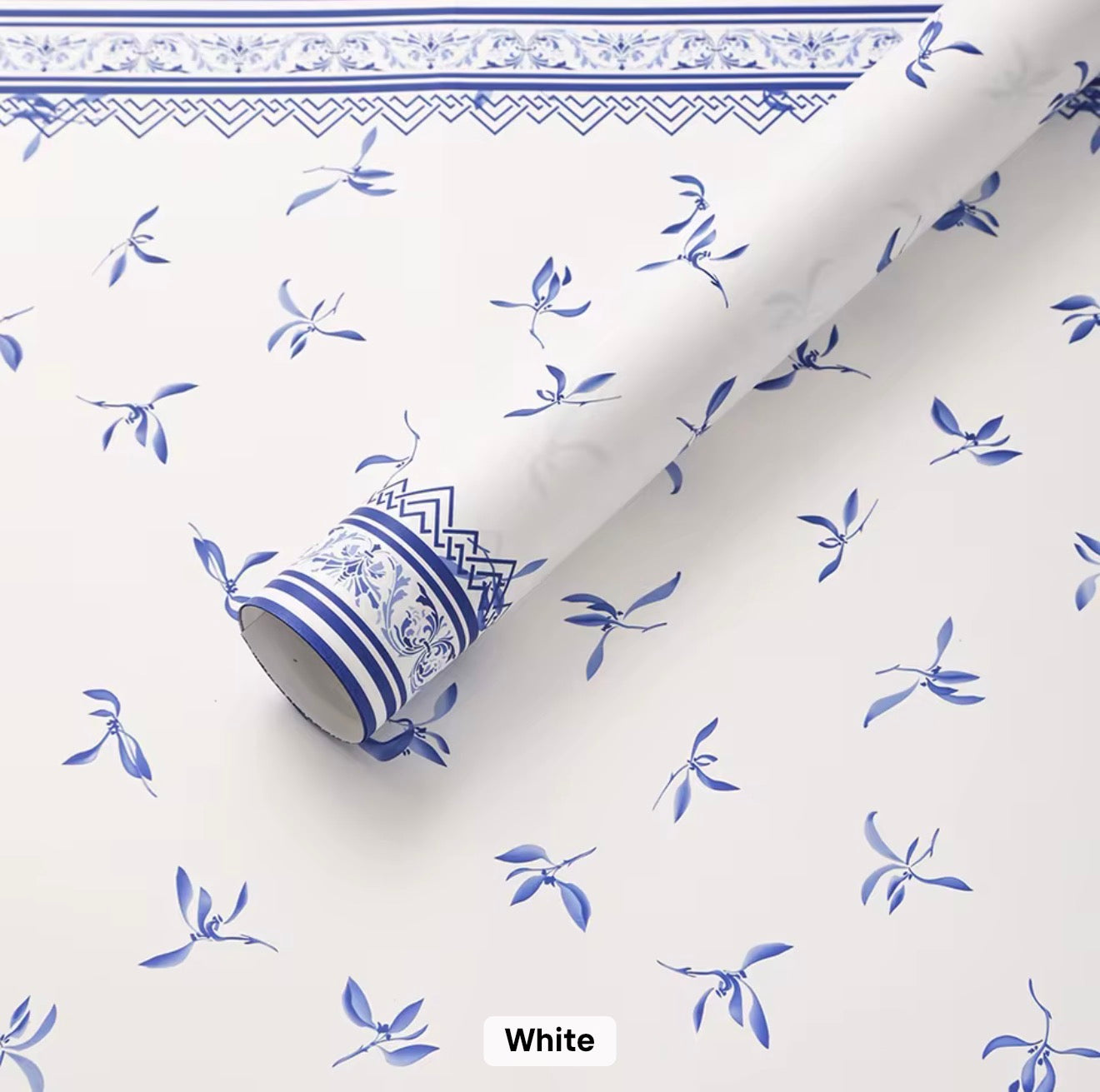 Waterproof Floral Bouquet Wrapping Paper with Decorative Border & Mini Flower Print – 20 Sheet Pack | Premium Flower Gift Wrap | 58×58cm